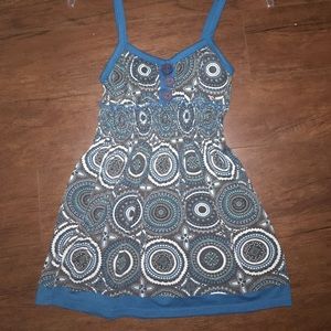 Blue Patterned Tank Top